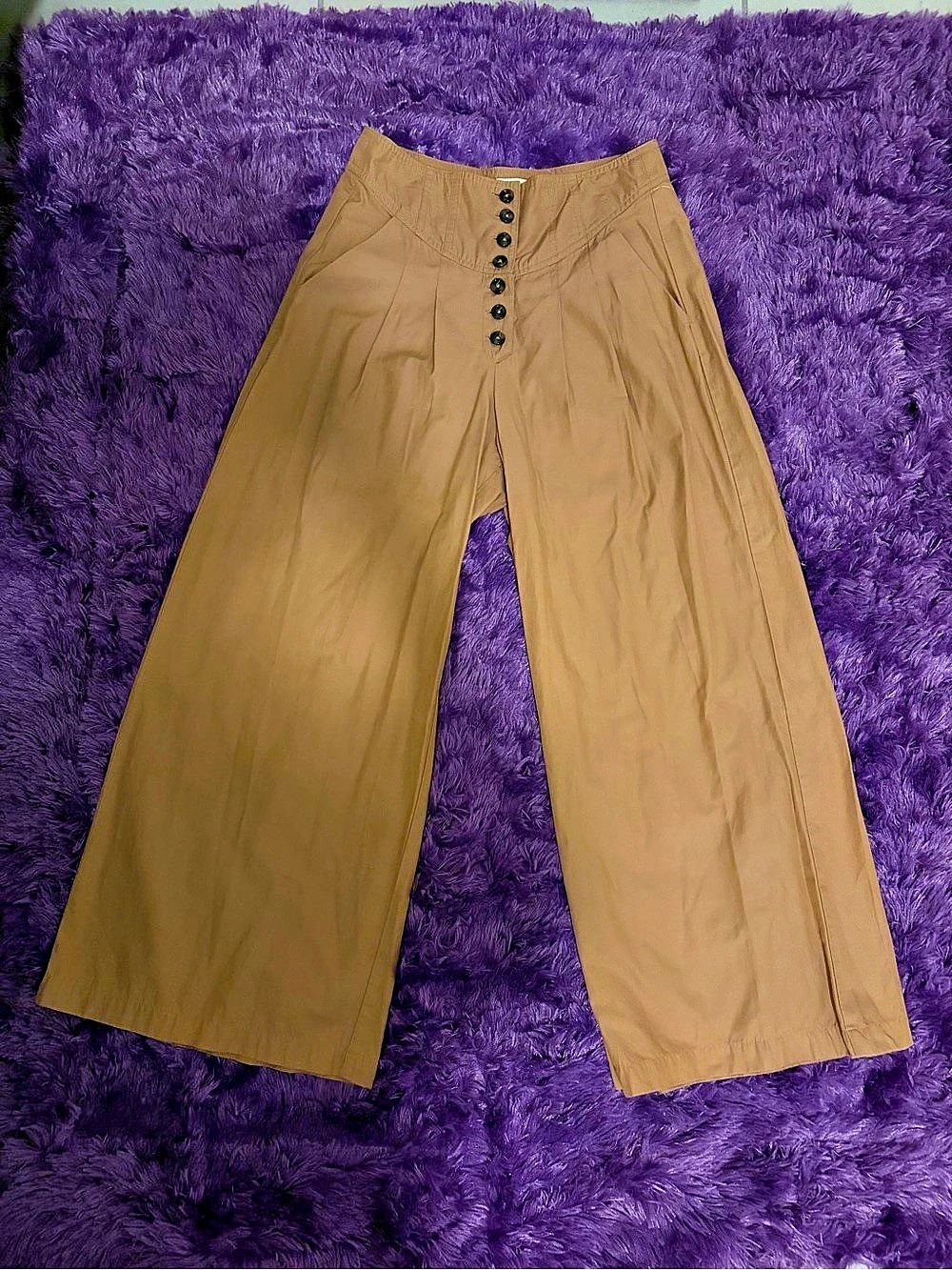 MNG Wide Leg Pants in Brown Size Small Like New